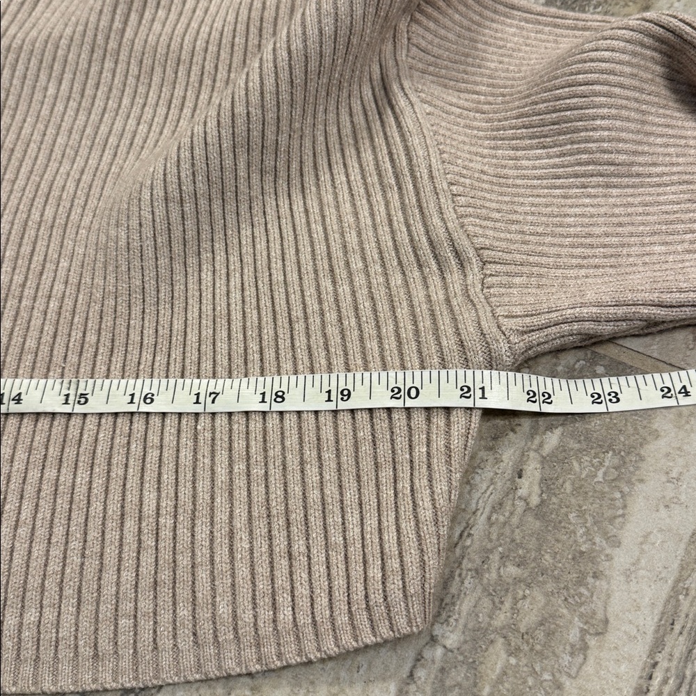 Zara Mock Neck Ribbed Sweater Tan Size - Picture 9 of 10
